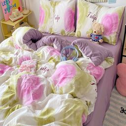 JC HOME Purple Polycotton Double Queen Regular Bedding Set-image-63