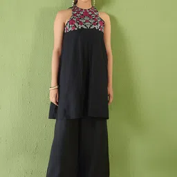 Anouk Embroidered Halter Neck Tunic With Palazzo-image-50