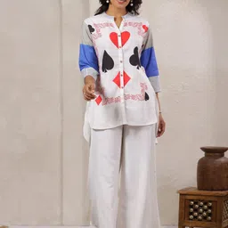 Span Abstract Printed Straight Kurti With Palazzos-picture-49