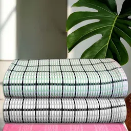 Athom Living Green & Grey 3 Striped Cotton 210 GSM Bath Towel-30