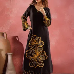 Sangria Floral Printed V Neck Kurta With Palazzos-image-91