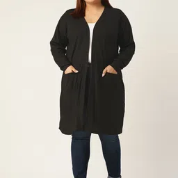 theRebelinme Plus Size Pure Cotton Open Front Longline Shrug-7