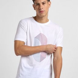 NOBERO Geometric Printed Round Neck Cotton T-shirt-image-45