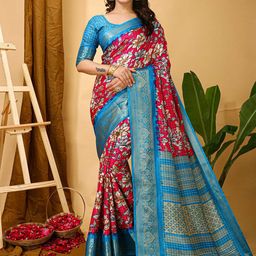 DIVASTRI Checked Woven Design Zari Banarasi Saree-16