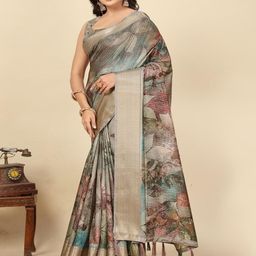 SSHAGUN LIFESTYLE Abstract Printed Zari Bandhani Saree-picture-5