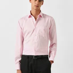 Van Heusen Men Textured Spread Collar Pure Cotton Formal Shirt-picture-2