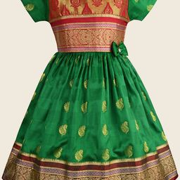 Wish Karo Girl Ethnic Motifs Round Neck Short Sleeves Fit & Flare Maxi Dress-image-48