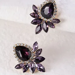 YouBella Gold-Plated Artificial Stones Studded Floral Studs-51