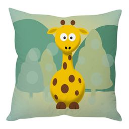 Stybuzz Cushion Cover Giraffe Print - Green Yellow-image-52
