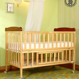 Babyhug Hamilton Wooden Cot With Mosquito Net & Storage Space - Natural Finish-27
