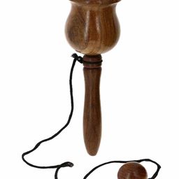 Desi Karigar Wooden Toy Cup And Ball Game - Brown-22
