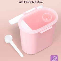 Milk Powder Container With Spoon Pink - 850 ml-image-3