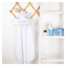 Kicks & Crawl Unicorn Design Hooded Towel - White-image-12
