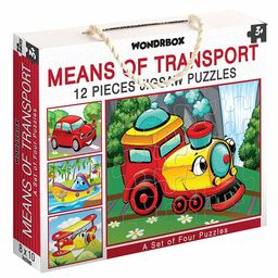 Wondrbox Means of Transport Jigsaw Puzzle Set of 4 - 12 Pieces Each-21