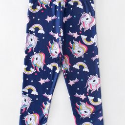 Kookie Kids Full Length Leggings Unicorn Print - Navy Blue-image-25