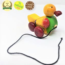 A&A Kreative Box Wooden Pull Along Duck - Multicolor-12