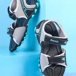 Pine Kids Velcro Closure Sandals - Grey Black-picture-27