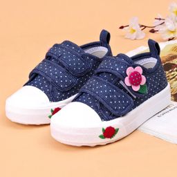 Cute Walk by Babyhug Casual Shoes Floral Applique - Navy-image-66