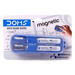 Doms Magnetic Whiteboard Duster With 2 Marker Set - Multicolour-25