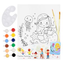 Kalakaram Little Mermaid Canvas Painting Kit - Multicolor-24