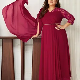 Miss Chase A+ Georgette Fit & Flare Maxi Dress-image-60