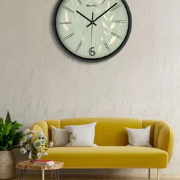 OLIVE TREE Black & Green Printed Contemporary Wall Clock-image-52