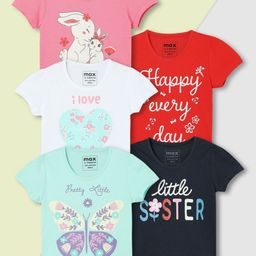 max Girls 5 Printed Extended Sleeves T-shirt-picture-55
