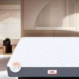 COIRFIT White & Grey Quilted Cotton Orthopedic King Size Mattress-image-98