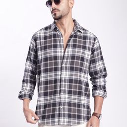 Bene Kleed Men Checked Spread Collar Pure Cotton Casual Shirt-picture-6