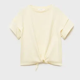 Mango Kids Girls Layered Extended Sleeves T-shirt with Waist Tie Up-image-33