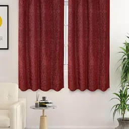 Saral Home Maroon Set of 2 Black Out Window Curtain-picture-54