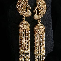 Anouk Gold Plated Cubic Zirconia Studded Dome Shaped Jhumkas-44