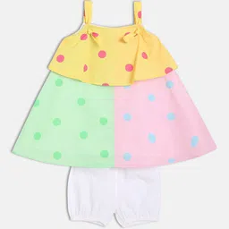 MINI KLUB Girls Polka Dots Printed A-Line Dress-image-61
