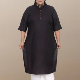 myplusfashion Women Solid Daily Straight Kurtas-37