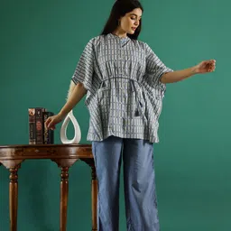 Sangria Printed Pure Cotton Tunic With Trousers Co-Ords-image-14