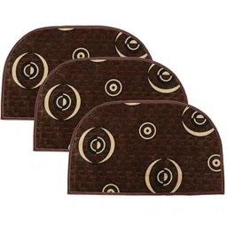 Kuber Industries Brown & Beige 3 Pieces Printed Anti Skid Door Mat-11