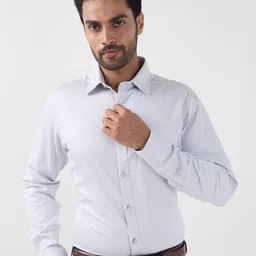 Raymond Men Spread Collar Solid Cotton Slim Fit Formal Shirt-image-65