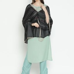 SHINGORA Women Striped Woven Design Shawl-image-64