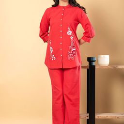 Readiprint Embroidered Mandarin Neck Tunic With Trousers Co-Ords-image-61