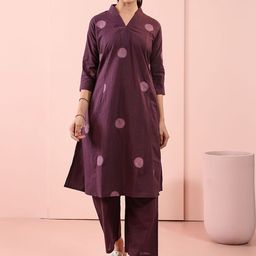 Anouk Rustic Women Geometric Printed Regular Pure Cotton Kurta With Palazzos-image-100