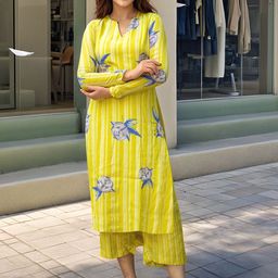 GoSriKi Women Floral Embroidered Regular Kurta with Palazzos-picture-47