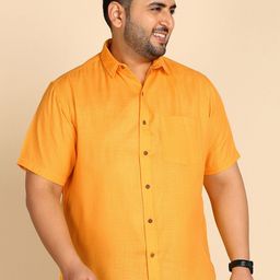 PRINTINDIA Spread Collar Short Sleeves Cotton Linen Shirt-image-102