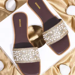 Anouk Women Embellished Open Toe Flats-image-5
