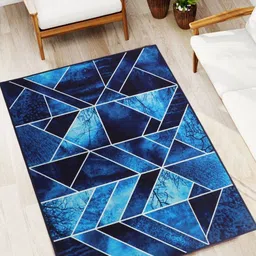 MODEFE Navy Blue Geometric Anti-Skid Nylon Carpet-image-52