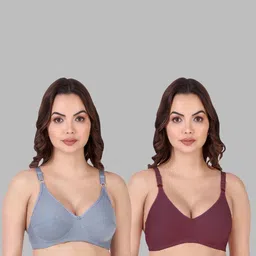 Women Cotton Blue,Maroon Non Padded Non-Wired Lingerie Bra Sport wear Gym Crop Tank Top-25