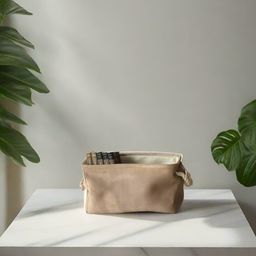 Mason Home Willow Beige Velvet Multi-Utility Basket-15
