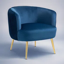 nestroots Blue & Gold Toned Accent Tufted Velvet LoungeChair-image-37