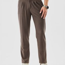 Snitch Men Snitch Brown Mid-Rise Slim Fit Trouser-picture-2