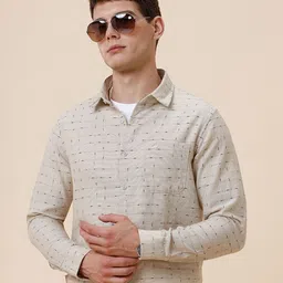 Crocodile Men Abstract Printed Spread Collar Cotton Casual Shirt-image-12