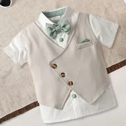 FOREVER FRIDAY Boys Shirt Collar Pure Cotton Shirt with Shorts-47